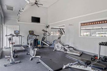 Fitness center with free weights